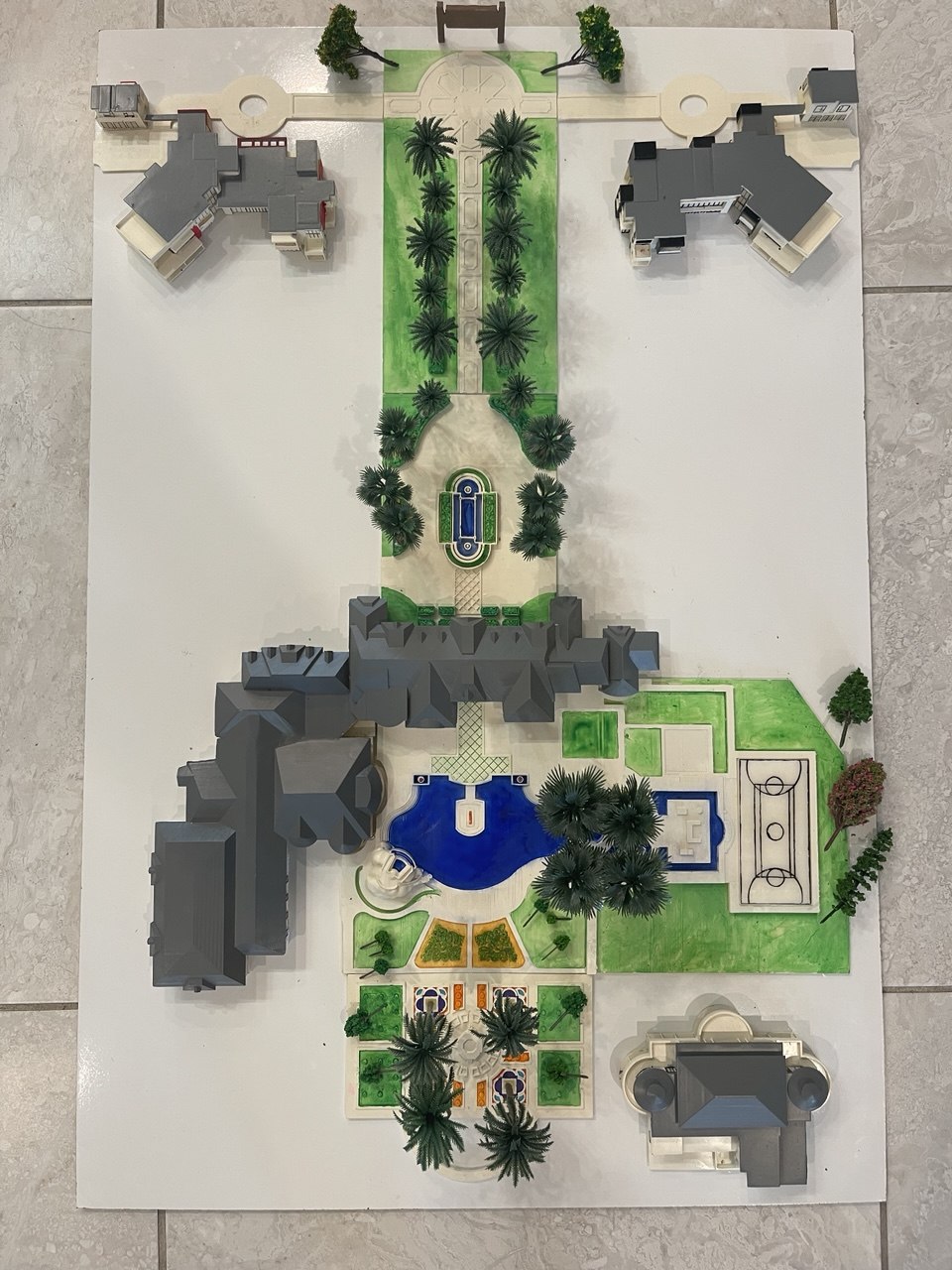 3D printed architectural scale model of an estate