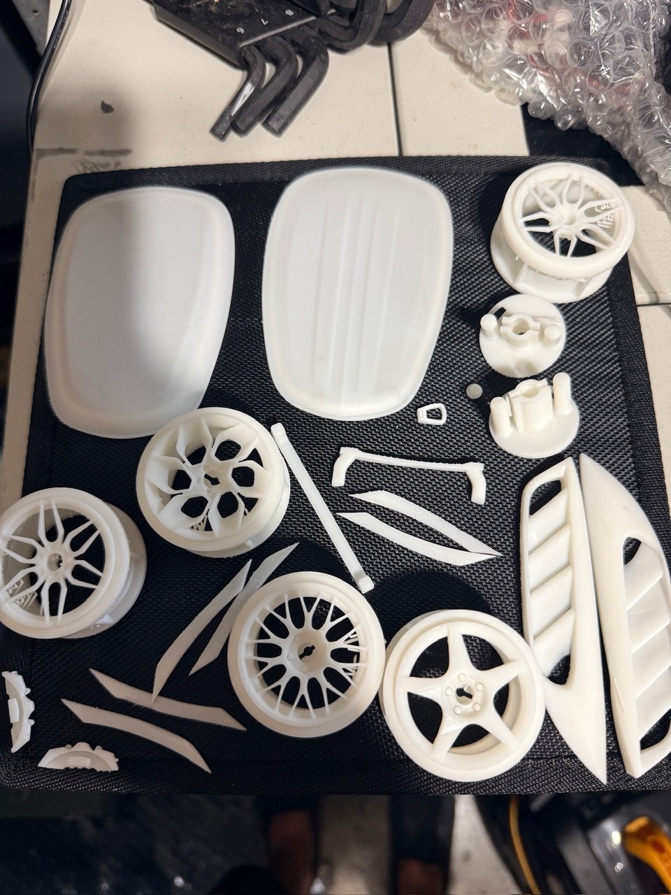 3D printed automotive wheels and trim parts