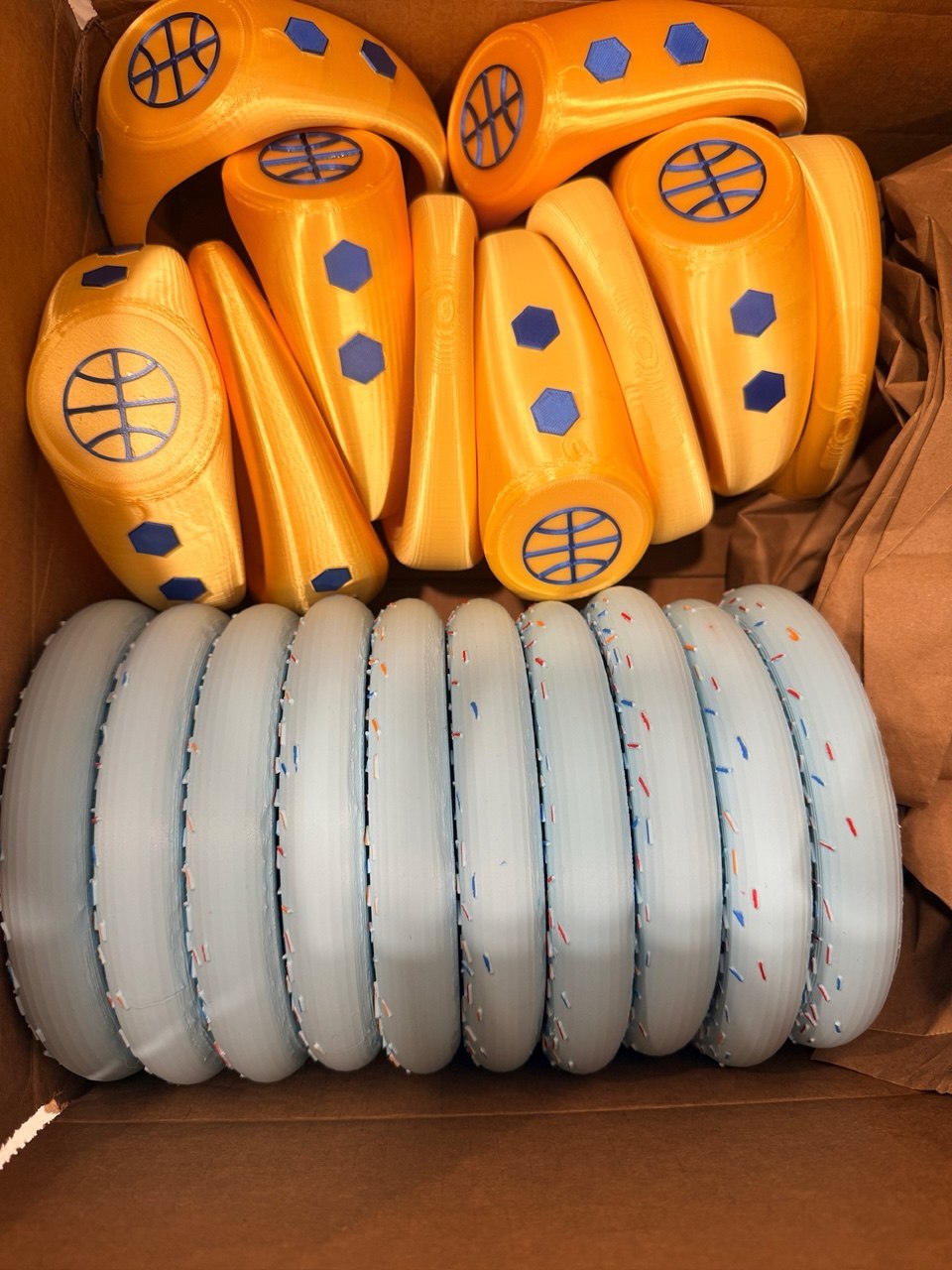 Batch of custom 3D printed rings ready to ship