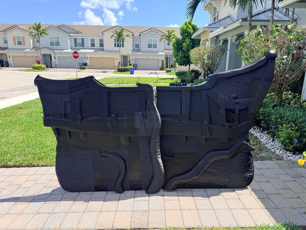 Large 3D printed ship sculpture display piece